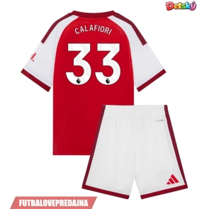 Lacne Dětský Futbalové dres Arsenal Riccardo Calafiori #33 2026-27 Krátky Rukáv - Domáci (+ trenírky)